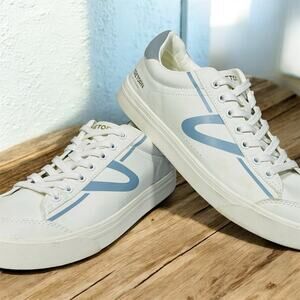 TRETORN Hopper Serve Womens 9 Low Top Tennis Shoes White Leather Trainer Sneaker